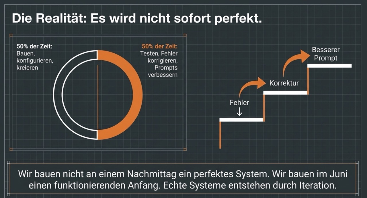 Die Realität: Es wird nicht sofort perfekt – wir bauen einen funktionierenden Anfang.